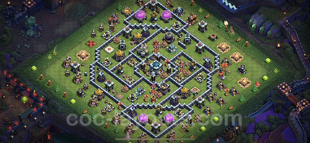 Base plan TH13 (design / layout) with Link, Anti 3 Stars for Farming 2022, #42