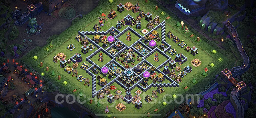 Base plan TH13 (design / layout) with Link, Anti 3 Stars for Farming 2023, #43