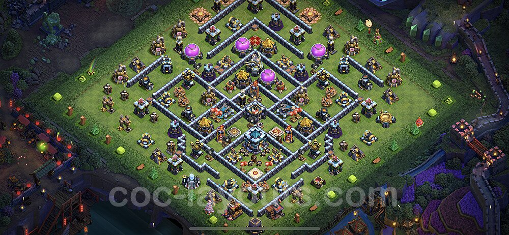 Base plan TH13 (design / layout) with Link, Anti 3 Stars for Farming 2022, #48