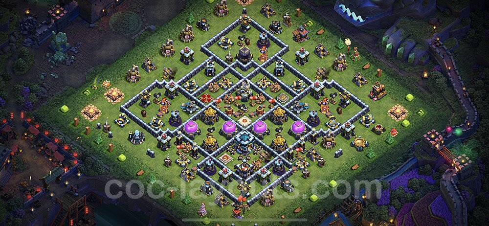 Base plan TH13 (design / layout) with Link, Anti 3 Stars for Farming 2022, #52
