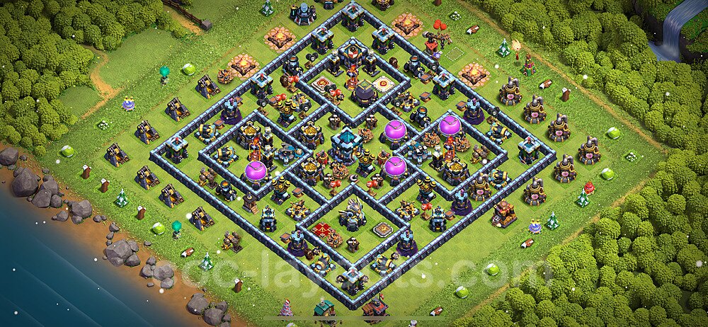 Base plan TH13 (design / layout) with Link, Anti Air / Electro Dragon for Farming 2024, #63