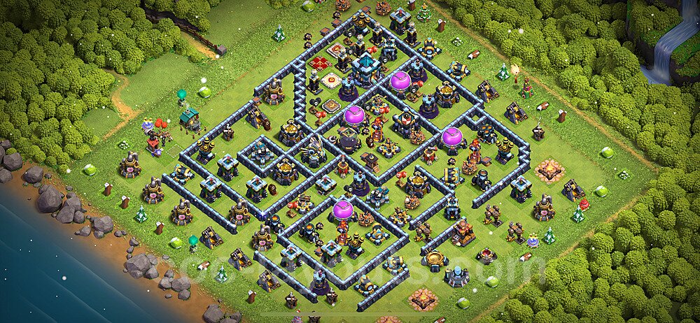 Base plan TH13 (design / layout) with Link, Anti 3 Stars for Farming 2024, #68