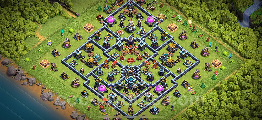 Base plan TH13 (design / layout) with Link, Legend League for Farming 2024, #73