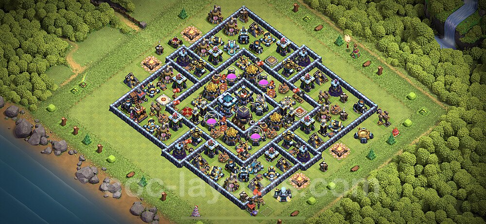 Base plan TH13 (design / layout) with Link, Legend League, Hybrid for Farming 2023, #8