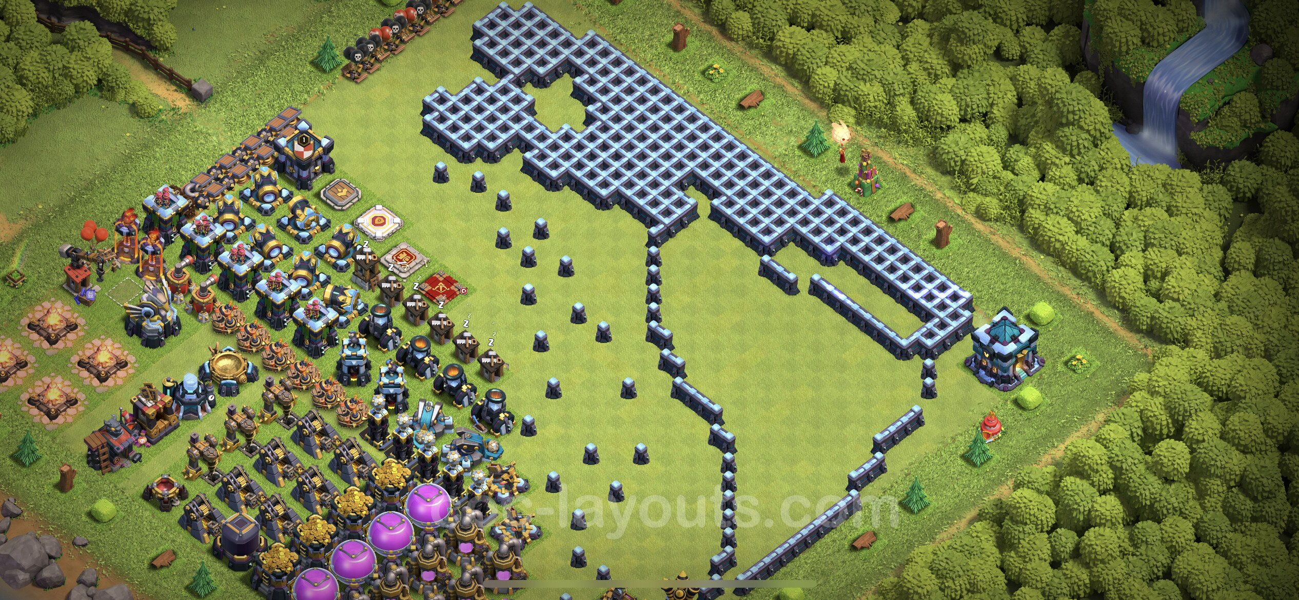 Best Funny Troll Base TH13 with Link - Town Hall Level 13 Art Base Copy -  (#17)