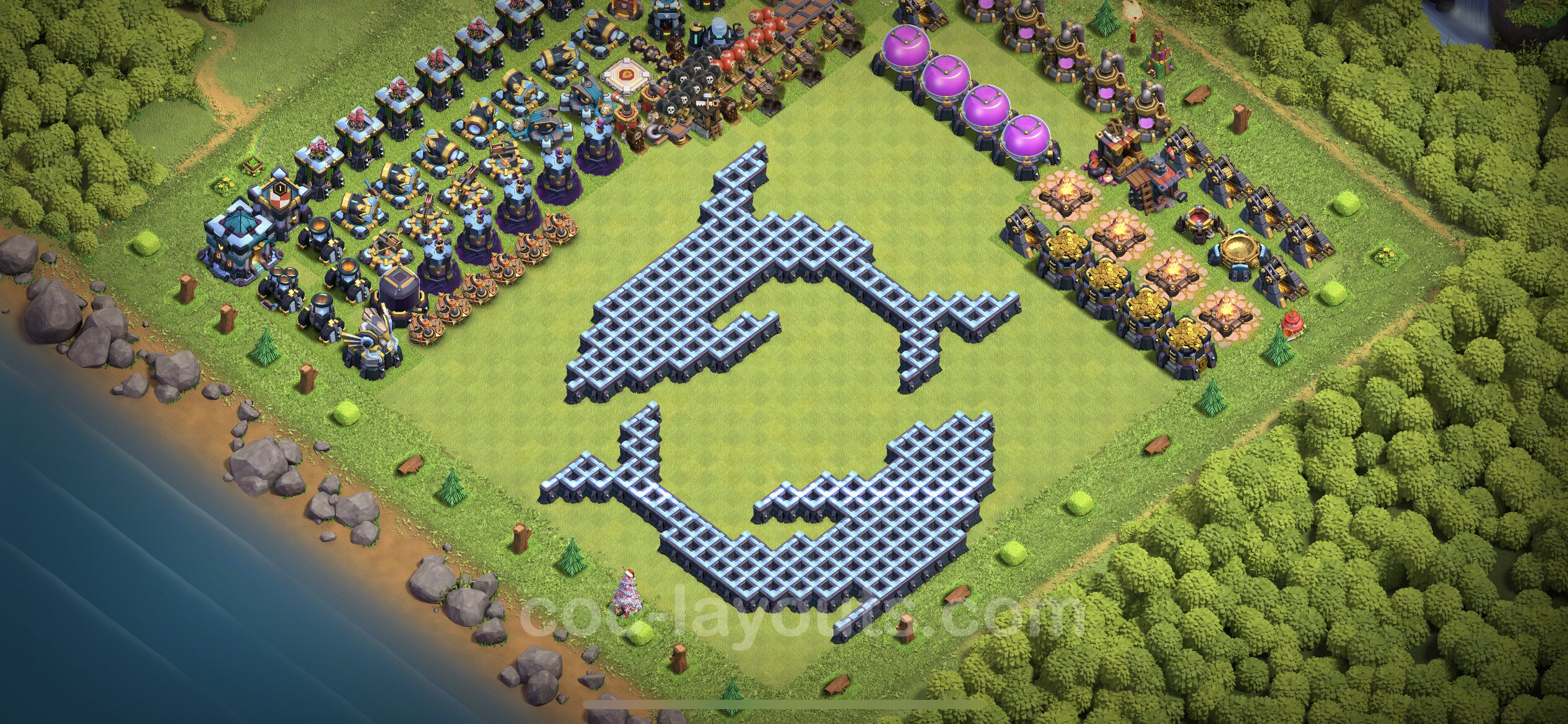 Best Funny Troll Base TH13 with Link - Town Hall Level 13 Art Base Copy -  (#9)