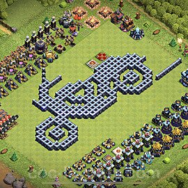 TH13 Funny Troll Base Plan with Link, Copy Town Hall 13 Art Design 2021, #10