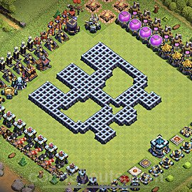 TH13 Funny Troll Base Plan with Link, Copy Town Hall 13 Art Design, #11
