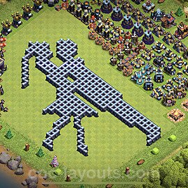 TH13 Funny Troll Base Plan with Link, Copy Town Hall 13 Art Design 2023, #12