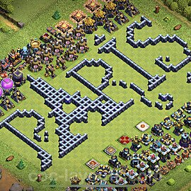 TH13 Funny Troll Base Plan with Link, Copy Town Hall 13 Art Design 2021, #15