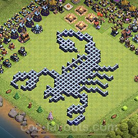TH13 Funny Troll Base Plan with Link, Copy Town Hall 13 Art Design 2023, #18