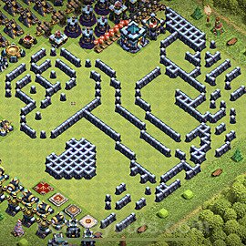 Die Troll Funny Base RH13 + Link 2023 - COC Rathaus Level 13 Art Base - #19