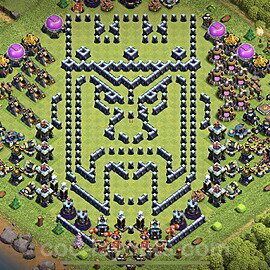 TH13 Funny Troll Base Plan with Link, Copy Town Hall 13 Art Design 2023, #2