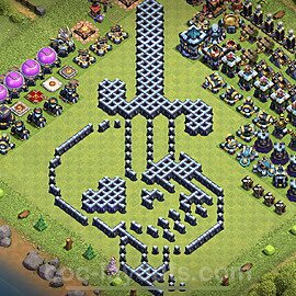 Die Troll Funny Base RH13 + Link 2023 - COC Rathaus Level 13 Art Base - #20