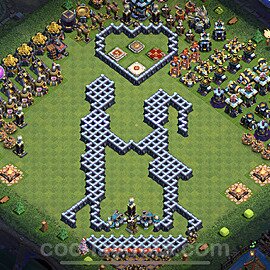 TH13 Funny Troll Base Plan with Link, Copy Town Hall 13 Art Design, #21