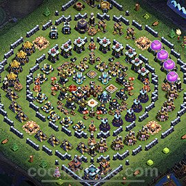 TH13 Funny Troll Base Plan with Link, Copy Town Hall 13 Art Design, #22