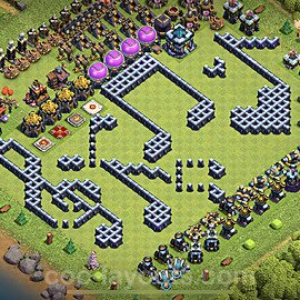TH13 Funny Troll Base Plan with Link, Copy Town Hall 13 Art Design 2021, #24