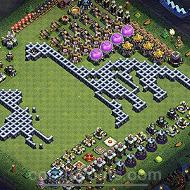 TH13 Funny Troll Base Plan with Link, Copy Town Hall 13 Art Design 2021, #26