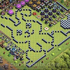 TH13 Funny Troll Base Plan with Link, Copy Town Hall 13 Art Design 2023, #27