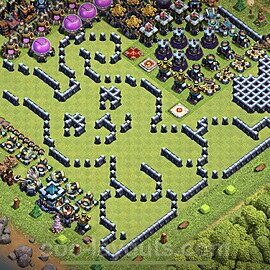 Die Troll Funny Base RH13 + Link 2023 - COC Rathaus Level 13 Art Base - #27