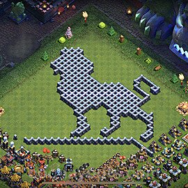 TH13 Funny Troll Base Plan with Link, Copy Town Hall 13 Art Design 2023, #29
