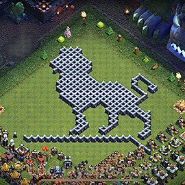 Die Troll Funny Base RH13 + Link 2023 - COC Rathaus Level 13 Art Base - #29