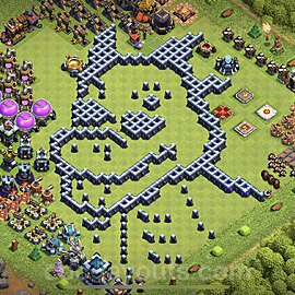 TH13 Funny Troll Base Plan with Link, Copy Town Hall 13 Art Design 2021, #3