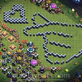 TH13 Funny Troll Base Plan with Link, Copy Town Hall 13 Art Design 2022, #30
