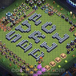 TH13 Funny Troll Base Plan with Link, Copy Town Hall 13 Art Design 2023, #32