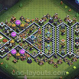 TH13 Funny Troll Base Plan with Link, Copy Town Hall 13 Art Design 2022, #33