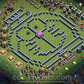 TH13 Funny Troll Base Plan with Link, Copy Town Hall 13 Art Design 2023, #38