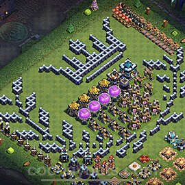 TH13 Funny Troll Base Plan with Link, Copy Town Hall 13 Art Design 2023, #39