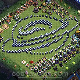 TH13 Funny Troll Base Plan with Link, Copy Town Hall 13 Art Design 2022, #41