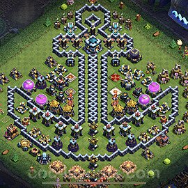 TH13 Funny Troll Base Plan with Link, Copy Town Hall 13 Art Design 2023, #43