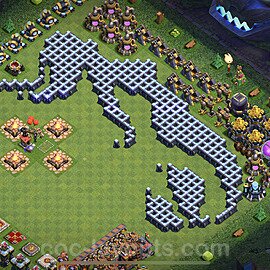 TH13 Funny Troll Base Plan with Link, Copy Town Hall 13 Art Design 2022, #46