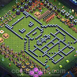 TH13 Funny Troll Base Plan with Link, Copy Town Hall 13 Art Design 2022, #49