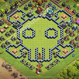 Troll Funny Diseño de aldea Ayuntamiento 13 Copiar - COC TH13 Perfecta Art Distribucion 2026 + Enlace - #51