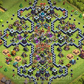 Ustawienie baza Troll Funny TH13 z linkiem - Ratusz poziom 13 - COC 2025 - #54