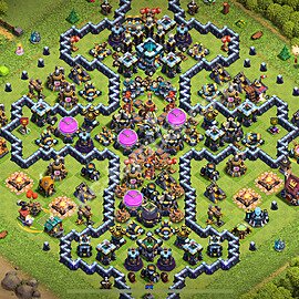 TH13 Funny Troll Base Plan with Link, Copy Town Hall 13 Art Design 2026, #54