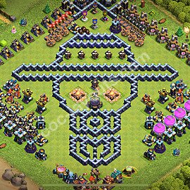 Die Troll Funny Base RH13 + Link 2026 - COC Rathaus Level 13 Art Base - #55