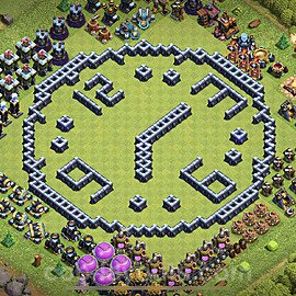 TH13 Funny Troll Base Plan with Link, Copy Town Hall 13 Art Design, #7