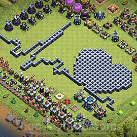TH13 Funny Troll Base Plan with Link, Copy Town Hall 13 Art Design 2023, #8