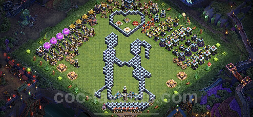 TH13 Funny Troll Base Plan with Link, Copy Town Hall 13 Art Design 2023, #21