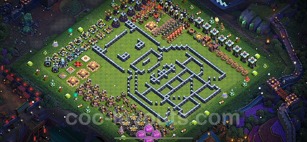 TH13 Funny Troll Base Plan with Link, Copy Town Hall 13 Art Design 2024, #49