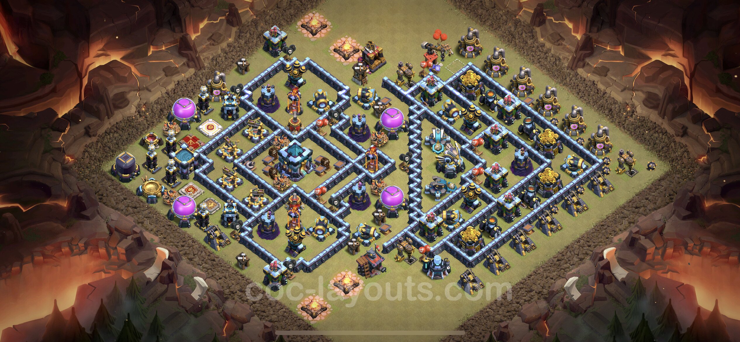 Best War Base TH13 with Link, Anti Air / Electro Dragon - Town Hall Level 1...
