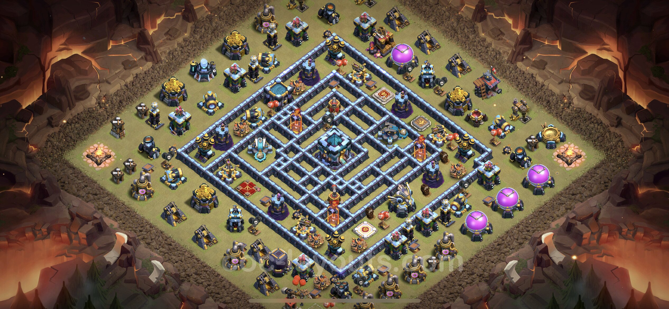 Best Anti 2 Stars War Base Th13 With Link Anti Everything 2023 Town