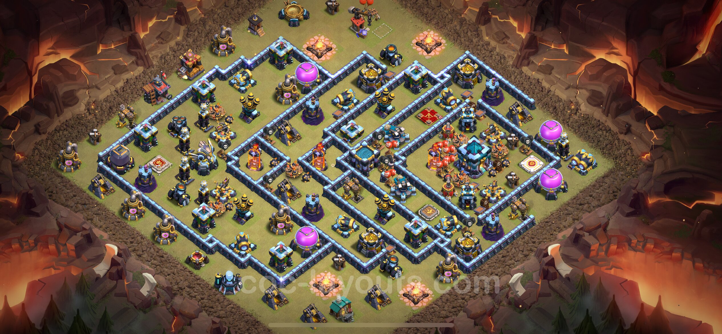 Best Anti 2 Stars War Base Th13 With Link Anti Everything 2023 Town