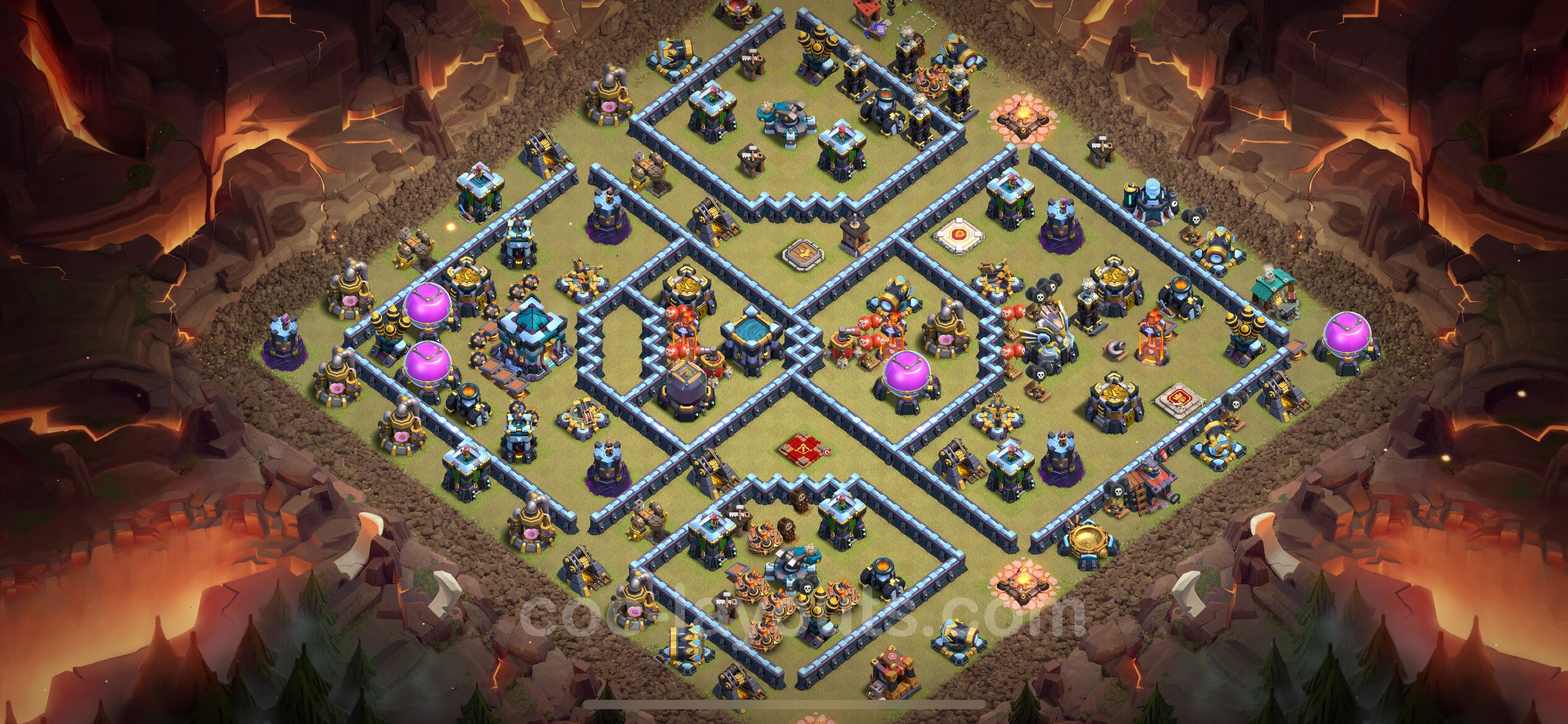 Best Anti 2 Stars War Base TH13 With Link Hybrid 2024 Town Hall   Th13 War 229 