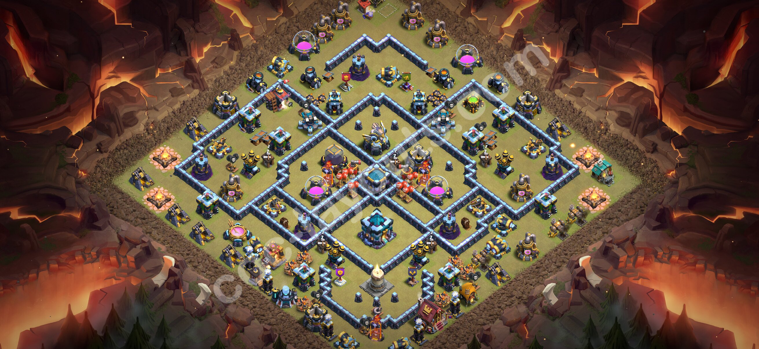 TH13 War Base #323 – TH13 layout preview