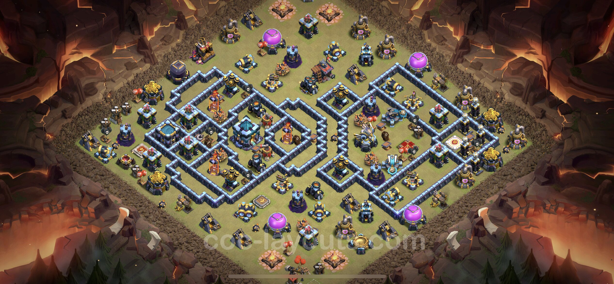 Top War Base TH13 with Link, Anti Everything - CWL Defence Plan 2021 - Clas...